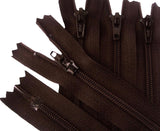 Z1086 YKK 20cm Dark Brown Nylon No.3 Closed End Zip