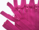 Z1395 46cm Cerise Pink Optilon Plastic Chunky Teeth No.6 Open End Zip