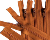 Z1859 YKK 30cm Burnt Orange Nylon No.3 Closed End Zip