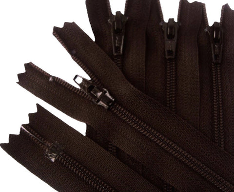 Z1867 YKK 51cm Dark Brown Nylon No.3 Closed End Zip