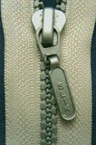 Z2478 84cm Grey Beige Chunky Plastic Teeth No.6 Open End Zip