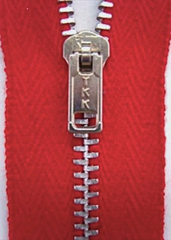 Z2512 YKK 18cm Red Metal Teeth Pin Lock No.3 Closed End Zip
