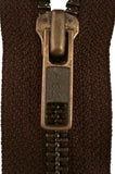 Z2747 YKK 58cm Dark Brown-Antique Brass Teeth No.8 Open End Zip