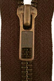 Z3055 YKK 59cm Dark Brown-Antique Brass Metal Teeth No.5 Open End Zip