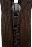 Z4132 71cm Dark Brown Nylon No.5 Open End Zip