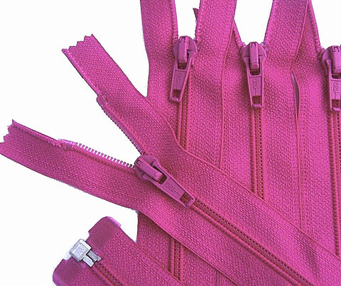 Optilon 25cm Cerise Pink Open End Zip - Nylon No.5 Teeth