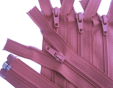 Optilon 46cm Dusky Pink Open End Zip - Nylon No.5 Teeth