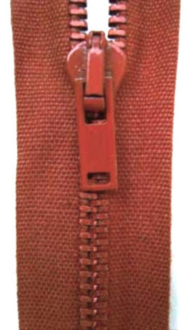 56cm Rust Cotton & Coloured Metal Teeth No.3 Open End Zip