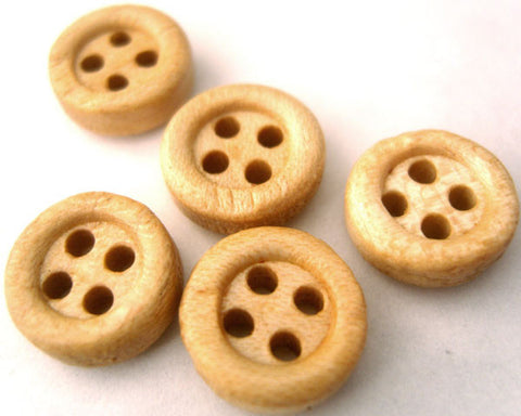 B1686 13mm Pine Wood 4 Hole Button - Ribbonmoon