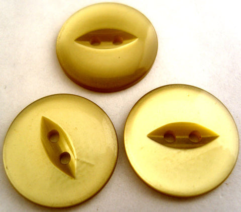 B6223 21mm Straw Green 2 Hole Polyester Fish Eye Button - Ribbonmoon
