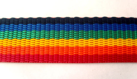 WEB Rainbow 38mm Mixed Colour (Pride) Polypropylene Webbing