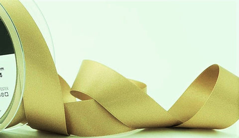 R3483 25mm Pale Straw Double Face Satin Ribbon by Berisfords