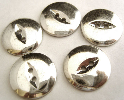 B6227 18mm Metallic Silver Gilded 2 Hole Polyester Fish Eye Button - Ribbonmoon