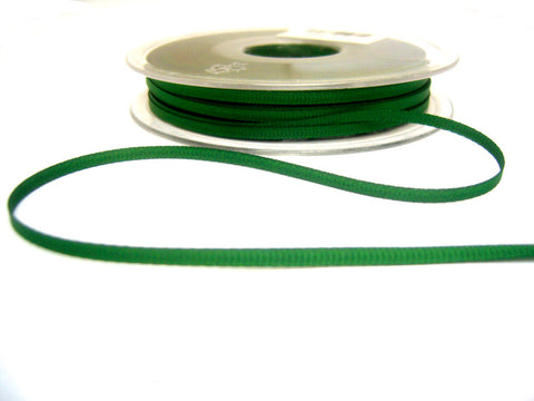 R9008 3mm Bottle Green Polyester Grosgrain Ribbon