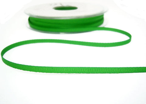 R9005 3mm Emerald Green Polyester Grosgrain Ribbon