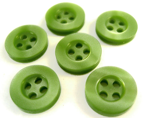 B7192 11mm Green Pearlised Polyester 4 Hole Button