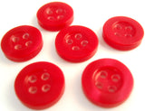 B7177 11mm Red Pearlised Polyester 4 Hole Button