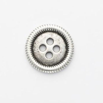 B7604 8mm Silver Metal 4 Hole Button