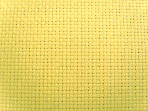 Aida 100% Cotton Needlework Fabric, Pale Lemon 14 Count, 25cm x 33cm - Ribbonmoon