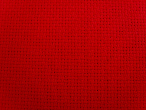 Aida 100% Cotton Needlework Fabric, Red 14 Count, 25cm x 33cm - Ribbonmoon