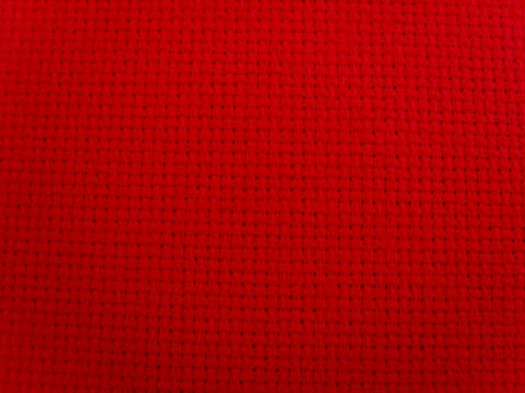 Aida 100% Cotton Needlework Fabric, Red 14 Count, 25cm x 33cm - Ribbonmoon