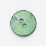B18161 18mm Green Akoya Shell 2 Hole Button