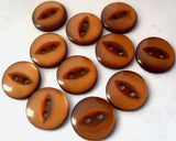 B0024 12mm Sable Brown Polyester Fish Eye Button - Ribbonmoon