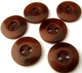 B0079 15mm Redwood & Dark Brown 2 Hole Button - Ribbonmoon