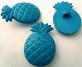 B0089 19mm x 28mm Blue Pineapple Design Shank Button - Ribbonmoon