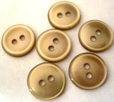 B15183 14mm Straw Beige Polyester Shirt Type 2 Hole Button