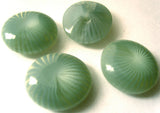 B8159 20mm Tonal Turquoise Gloss Domed Button, Hole Built into Back - Ribbonmoon