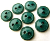 B0174 11mm Teal Jade 2 Hole Button with a Textured Rim - Ribbonmoon