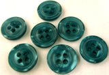 B0237 14mm Tonal Shimmery Malibu Blue 4 Hole Button - Ribbonmoon