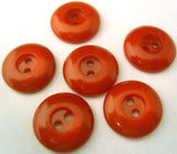 B0254 16mm Burnt Deep Orange Glossy 2 Hole Button - Ribbonmoon