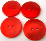 B0263 22mm Poppy Red Polyester 2 Hole Button - Ribbonmoon