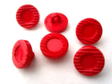 B0296 11mm Red Textured Rim Shank Button - Ribbonmoon