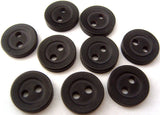 B0304 11mm Midnight Navy 2 Hole Button, Soft Sheen - Ribbonmoon