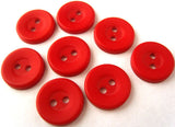 B0347 14mm Poppy Red Bone Sheen 2 Hole Button - Ribbonmoon