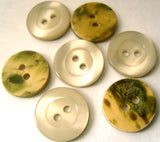 B0389 17mm Eau De Nil Green Shimmery 2 Hole Button - Ribbonmoon