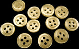 B0412 9mm Ivory Pearlised Polyester 4 Hole Button - Ribbonmoon