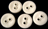 B0430 11mm White Lightly Textured Linen Effect 2 Hole Button - Ribbonmoon