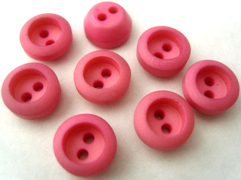 B0438 11mm Dark Rose Pink Chunky Matt 2 Hole Button - Ribbonmoon