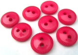 B0460 11mm Deep Sugar Pink Glossy Nylon 2 Hole Button - Ribbonmoon