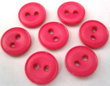B0463 11mm Deep Sugar Pink Soft Sheen 2 Hole Button - Ribbonmoon