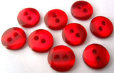 B0482 10mm Tonal Scarlet Berry Red Polyester 2 Hole Button - Ribbonmoon