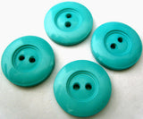 B0502 20mm Deep Tuquoise Glossy Nylon 2 Hole Button - Ribbonmoon