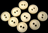 B0544 11mm Natural White Soft Sheen 2 Hole Button - Ribbonmoon