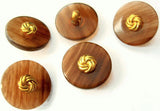 B0578 17mm Tortoise Shell Browns and Gilded Gold Shank Button
