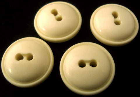 B0627 23mm Ivory Cream Domed Glossy 2 Hole Button - Ribbonmoon