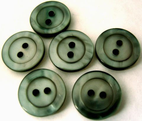 B0683 17mm Tonal Deep Teal Polyester 2 Hole Button - Ribbonmoon